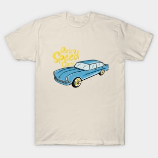 Retro Speed Car Blue T-Shirt